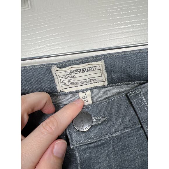 Current Elliott Stiletto Jeans Rig Destroy Release Hem Denim Gray Women's 26 - Picture 5 of 9